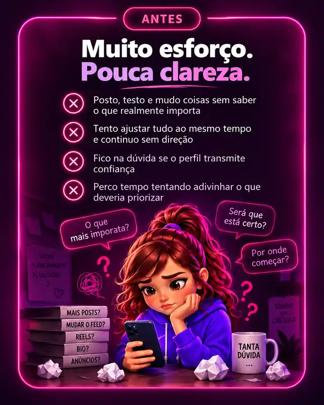 Antes da análise: muito esforço, pouca clareza e dúvidas sobre o que priorizar.